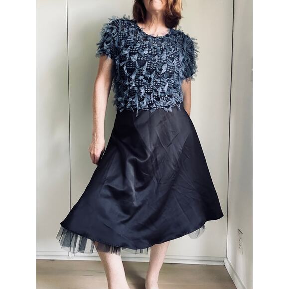 Y2K Byer Tulle Black AlIen Satin Skirt Waist 27" Small Goth wimsygoth Withcy - Picture 9 of 9